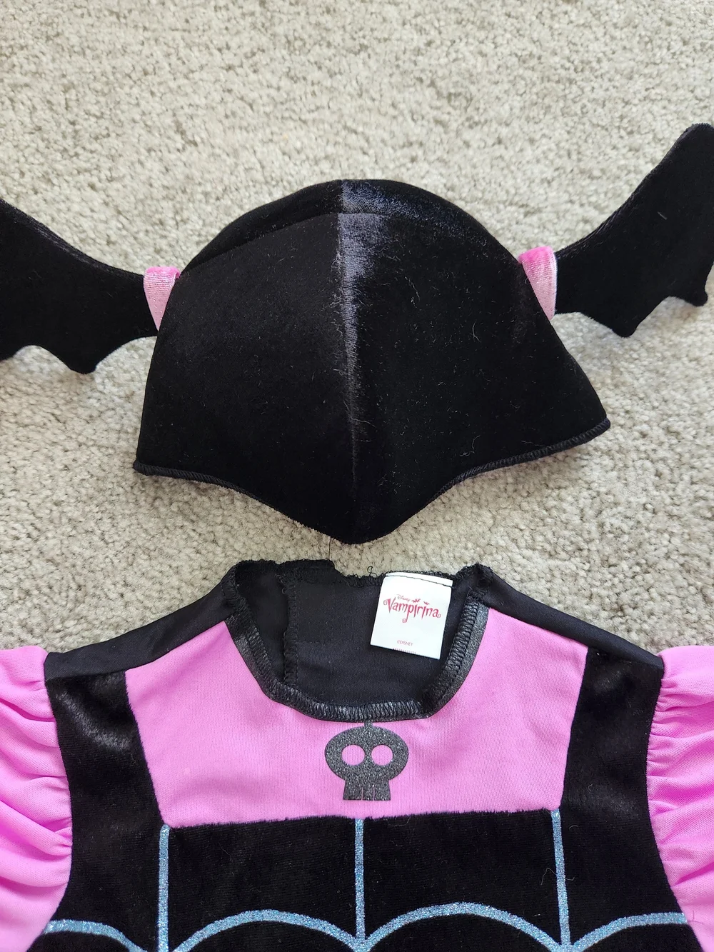 Disney Vamperina Dress w/ Bat Hair Cap Halloween Costume - 4T